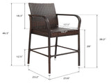 2pcs High Bar Chair Brown Gradient 79570616