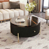 Modern Round Coffee Table with 2 large Drawers Storage Accent Table WF311606AAB