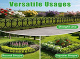 19.3FT Decorative Landscape Edging, 10 Panels Flexible Interlocking PP Lawn Border, Angle Adjustable 14308803