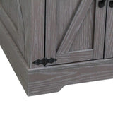 ON-TREND Farmhouse End Table with Charging Station, Rustic Wood Nightstand with Adjustable Shelf, N721P246478E