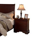 Contemporary Bedroom Furniture Nightstand Cherry Finish 2 x Drawers Bed Side Table Pine wood B011P208921