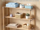 3-Tier Over Toilet Storage Shelf, Solid Pine Wood Bathroom Space-Saving Organizer Rack with 96420315