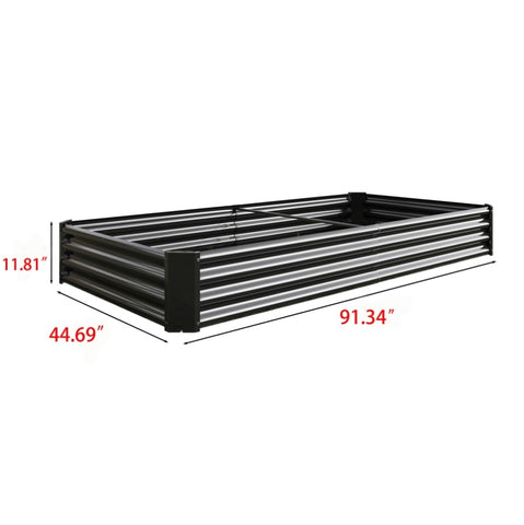 ZUN Raised Garden Bed Kit - Metal Raised Bed Garden7.6x3.7x0.98ft for Flower Planters, Vegetables Herb 97729335