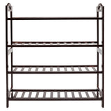 ZUN Concise 12-Batten 4 Tiers Bamboo Shoe Rack Coffee 55358061