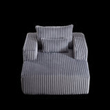 62.5-Inch Corduroy Sponge Sofa Lounge Chair,No Assembly Required,Fluffy Modern Sleeper Chair for W834P206041