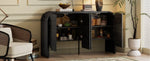 ZUN TREXM Buffet Cabinet with Storage Retro 4-Door Sideboard with Large Storage Accent Cabinet Rounded N715P228110B