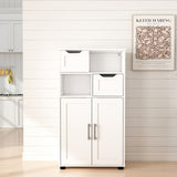 Farmhouse Storage Cabinet ,Versatile Double-Door Storage Cabinet with Adjustable Shelves - Perfect W3151P288898