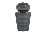 31.5"H Tall Striped Concrete Column Fountain-LED Light,Shadow Ambiance Maker for Modern Outdoor N765P324550G