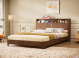 Full Extra Long Size bed frame with storage headboard, built-in charging station, wavy 82735550