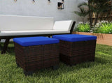 2 Pieces Wicker Outdoor Ottomans 16500599
