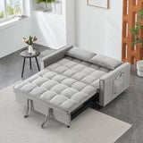 Modern Velvet Loveseat Futon Sofa Couch Pullout Bed, Small Love Seat Lounge Sofa w/Reclining W1658P145846
