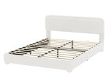 Boucle Queen Bed Frame with Adjustable Height Modern Platform Bed with Curved Cloud N733P439495K