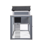 ZUN Indoor Outdoor Rabbit Hutch, Bunny Cage with Run, Pull Out Tray, Guinea Pig House for Small Animals, W2181P152979