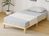 Simple & Sturdy Twin Bed Frame Painted Pine Wood, Natural Finish 23136377