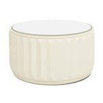 ZUN Facino 35.5" Round Storage Coffee Table, White Lacquer Birchwood B2719P238494