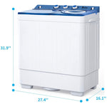 ZUN Twin Tub with Built-in Drain Pump XPB65-2288S 26Lbs Semi-automatic Twin Tube Washing Machine for 73805830