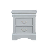 Wooden Nightstand with 2 Drawers in Platinum Finish B016P253463