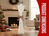 5FT Lighted Lamp Post with Bowknot Christmas Decorations, Pre-lit Holiday Decor with 110 Warm White 66775810