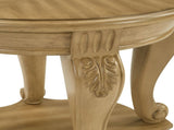 22'' Two Tone Round End Table,Solid Wood Sofa Side Table with Shelf,Living Room Corner Table Easy 47175577