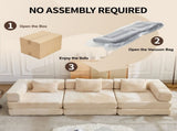 Compression Sofa,Convertible Floor Sofa Bed with Fixed-Shape Frame, Boneless Modular Sectional 85434070