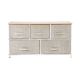 ZUN 2-Tier Wide Closet Dresser, Nursery Dresser Tower With 5 Easy Pull Fabric Drawers And Metal Frame, 83038554