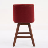 Counter Height Swivel Barstools, 26'' H Seat Height Upholstered Bar Stools Set of 2, Fabric in Wine W1143P237898