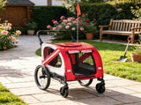 2-in-1 Red Dog Bicycle Trailer Road-Visibility Reflectors, Weather-Strong Cover, as Pet Outdoor 21767386