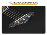 Matte Black 38-inch Acoustic Guitar with Picks, Strings, Capo, Case, Tuner, and Strap 64231991