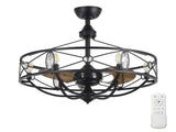 28-Inch Ceiling Fan with Light, DC Reversible Motor, 3 ABS Blades, Remote Control Included,for W934P608445