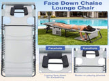 Face Down Chaise Lounge Chair 5-Position Adjustable Sunbathing, Foldable Tanning Chair with Face& W3162P449077