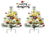2 Pre-lit Pathway Flocked Christmas Trees 15.5" x 15.5" x 29" 55337839