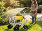 Heavy Duty Garden Hose Reel Cart with 10" Pneumatic Wheels, Large Capacity Hose Winder with Storage 54788785