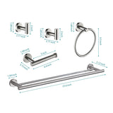 5 Piece Bathroom Towel Rack Set Wall Mount W928P198321