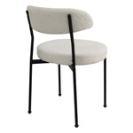 ZUN Boucle Upholstered Dining Chairs with Curved Backrest & Metal Legs Set of 2, Beige W2740P214245