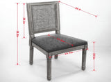 French Decor Chairs Set of 2, Louis Dining Chairs with Square Rattan Backrest and Exquisitely Carved W1143P335056