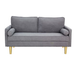 Modern Mid-Century Style Linen Sofa with 2 Pillows, Bedroom Furniture, Home Office 3 Seat Sofa 18728891