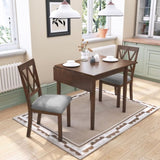 ZUN 29"- 45" Extendable Dining Table for 4, Folding Kitchen Table with Rubberwood Legs, Space-Saving N752P216387D