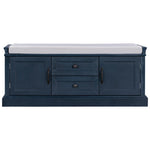 ZUN Storage Bench with 2 Drawers and 2 Cabinets, Shoe Bench with Removable Cushion for Living Room, 85506854