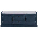 ZUN Storage Bench with 2 Drawers and 2 Cabinets, Shoe Bench with Removable Cushion for Living Room, 85506854