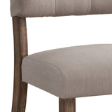 Beige and Weathered Oak Tufted Back Side Chairs B062P182708
