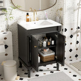 24'' Bathroom Vanity with Top Sink, 2-Tier Modern Bathroom Storage Cabinet, Single Sink Bathroom N710P190503B