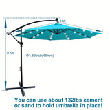 ZUN 10 ft Outdoor Patio Umbrella Solar Powered LED Lighted Sun Shade Market Waterproof 8 Ribs Umbrella W65642336