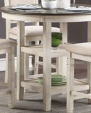 Brown and Antique White Finish 1pc Counter Height Table with 2x Display Shelves Transitional Style B01155789