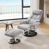 010-Ergonomic Recliner Chair with Ottoman, Modern 360&deg Swivel Lounge Chair with Footstool, Chenille W2636P262448