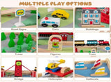 Kids Wooden Train Table with 94PCS Accessories, 2 Reversible Tabletops & 3 Fabric Storage Drawers 88738761