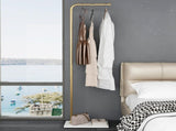 Clothing Rack, Golden Metal Freestanding Heavy Duty Clothes Rack with Marble Base, Multipurpose 93264822