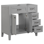 ZUN 36" Bathroom Vanity without Sink, Cabinet Base Only, Bathroom Cabinet with Drawers, Solid Frame and WF296707AAE