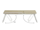 Folding Table with Adjustable Tilt Top and Foldable Legs, Natural Oak/White 09852641