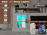 58" TV Stand with RGB Fireplace White- Smart App Remote Control, 4777 BTU Heater 79078321