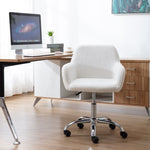 ZUN HengMing Faux Fur Home Office Chair,Fluffy Fuzzy Comfortable Makeup Vanity Chair ,Swivel Desk Chair W21228454